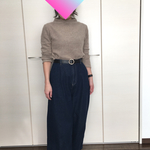ゆるボトルネック♡ふんわりベージュニット