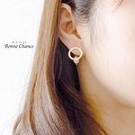 リングと淡水パールのピアス