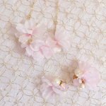 さくら咲く、ふんわり桜とパールのネックレス