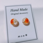 かすみ草✳︎まんまるピアス♡