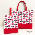 【再販】⋈*｡ﾟ 北欧風 キュートなお花柄のレッスンバック＆上履き入れ2点セット ⋈*｡ﾟ 入園グッズ ☆入園入学準備に