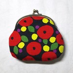 がま口財布　＊モダン椿・黒＊
