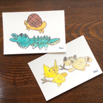 ほっこりかわいいＫｅｉちゃんイラストポストカード 『なかよし』『ワニとカメ』