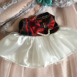 ステラルーちゃんのお洋服☆　赤チェックとチュールワンピース