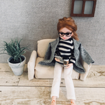 リカちゃん服 グレーカーディガン