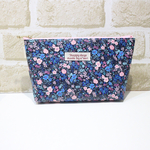 送料無料！ビニールコーティングのポーチ69ピンクとブルー小花