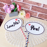 吹き出しプロップス＊ウエディング＊結婚式＊フォトプロップス＊Love,me?Yes!2点セット