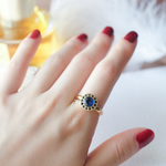  豪華の大粒サファイア(sapphire)リング 9月の誕生石 S925 R005