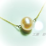 ☆新作☆ロンデル型サーモンピンク淡水パールのネックレス