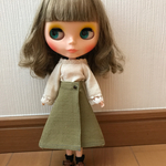 【送料込】リカちゃん/ブライス トレンチ風三角スカート&トップスセット