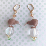 "Kiwi" + kiwifruit syrup♡（イヤリング/ピアス/樹脂ピアス/樹脂ノンホールピアス）