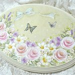 Hさまご予約品❤花と蝶のオーバルプレート