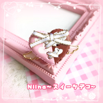  ハート♡ラッピングマカロンのリング(ストロベリー＆チョコレート)