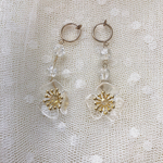 クリア フラワー イヤリング/ピアス