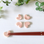 陶器製 ハートの箸置き ミニ ピンク