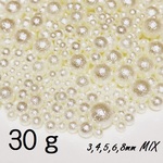 30g　約500粒前後 コットンパール　穴なし　オフホワイト