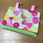 クリップ付き♡移動ポケット♡カラフルピンクちょうちょ✖︎黄緑色♡