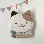 【受注制作】ふんわり☆ねこさん　移動ポケット　ナチュラルさん