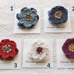 春♫ Flower brooch お花ブローチ　コットンリネン
