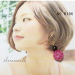 No.B106 大人可愛い❁⃘ビビッドピンク×リング ピアス / イヤリング