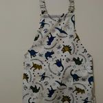 《ご予約済み》サイズ130 ゴム入 子供用エプロン　恐竜(白)