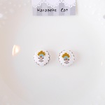 大人可愛い花柄樹脂ピアス