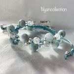◎特価品◎ 天然石紐編みデザインブレスレット♡ラリマー