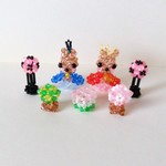ビーズのおひなさまセット（ヨーキー）　ビーズの置物　ハンドメイド　ひなまつり
