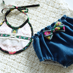 SALE☆ハンドメイドベビー服☆Ruban mou☆ 「ガーリーお出かけスタイ&ブルマセット」  80