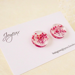 桜色♡ピンクグラデのかすみ草ブーケピアス