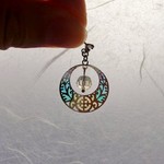 再々販★まるでステンドグラスのようなピアス（青黄）