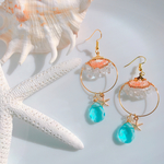 スターフィッシュドロップフープピアス sunset color