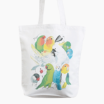 トートバッグ（インコとオウムとフィンチ B）