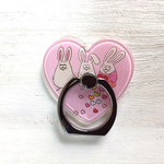 スマホリング  うさぎとカラフルなハート