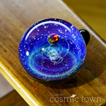 【cosmic town】1点物 宇宙モチーフガラスペンダント / ネックレス  ギフトボックス & 鹿革紐付【オパール入り】