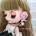 お花とイチゴのおめかしイヤリング／ピアス（ピーチピンク）