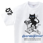 【再販】フィットネスバイクと猫　150.160.（女性M.L） S～XL Tシャツ【受注生産品】
