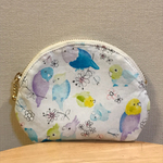 ぷっくりほっぺ いんこ柄の小銭ポーチ
