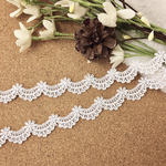 ＊再入荷＊1m 綺麗 お花 波デザイン ケミカルレース 白 BK180304 ブレード ハンドメイド 手芸 素材 材料