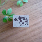 【SALE】響工房オリジナルミニスタンプ*1.5×2.0cm角*てんとう虫とクローバー