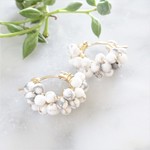 送料無料14kgf*Howlite pavé pierced earring / earring