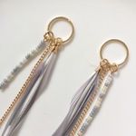 フェザー タッセル チャーム 2個