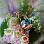 ②🎂🍓🍌🍎春のpicnicセット❤💗🌷🌼🌿🍀  ミニチュア  ドールハウス  ガーデン  ガーデニング カフェ  キッチン  サンドイッチ  パン    