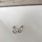 【花珠級】本真珠 あこや真珠 ピアス WG ②