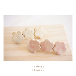 ふんわり＊やさしい陶器のお花バレッタ*♪桜とうずら