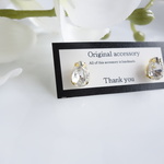 しずくビジューのパールキャッチピアス