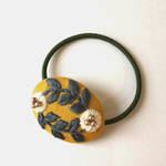 OHANA刺繍 ヘアゴム  ホワイトグレー