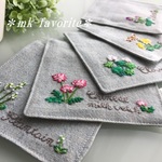 🌿野に咲く花々・手刺繍コースター（５点セット）