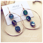 アバロンシェルの華奢フープピアス💎