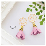 ♢ドライフラワー×ピンクタッセルピアス/イヤリング♢